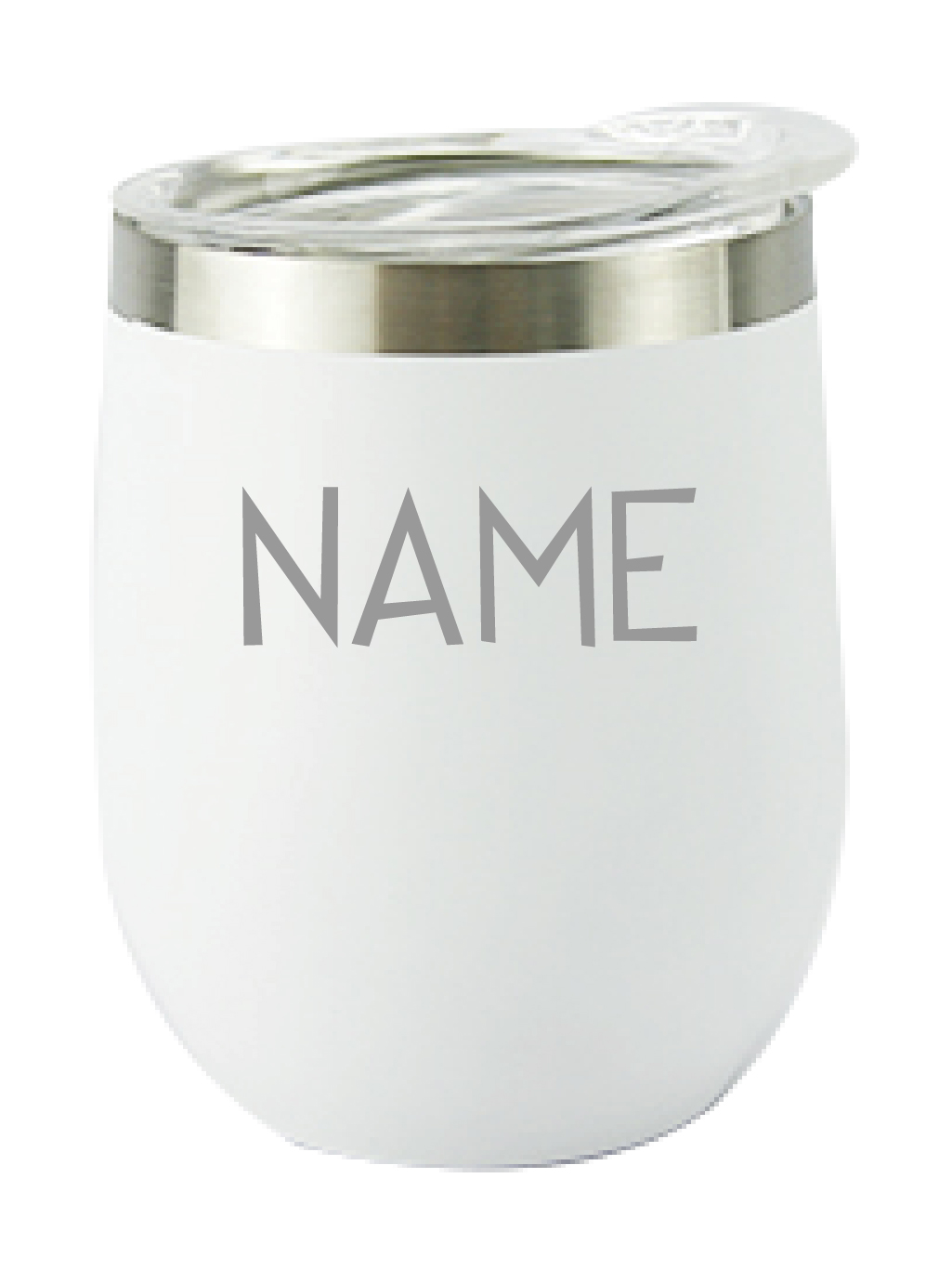 White Custom Name Personalised Vacuum Insulated Stainless Steel Tumbler 